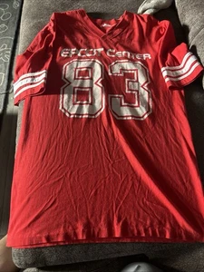 Vintage Epcot Center Artex T-shirt 80s 90s Flock Print #83 Football Walt Disney - Picture 1 of 4