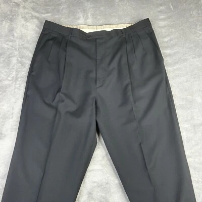 Zanella Dress Pant Men 40x35 Black Pleated Made in Italy Cuff - Image 1 of 4
