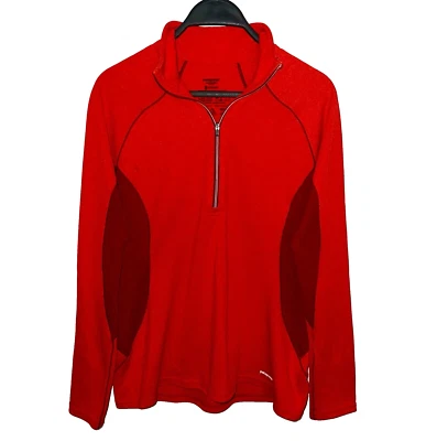 PATAGONIA Womens Medium Capilene 3 Midweight Base Layer 1/4 Zip Top Polartec Red - Image 1 of 4