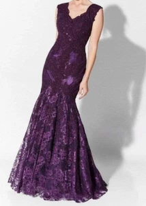 Ivonne D Exclusively for Mon Cheri 215D08 V-Neck Sleeveless Dress Sz. 16 SAMPLE - Picture 1 of 7