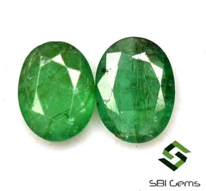 3,94 cts zertifizierter natürlicher Smaragd Ovalschliff Paar 10x7,50 mm lose Edelsteine - Bild 1 von 7
