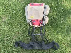 Vintage Kelty L Tan Red External Frame Backpack Hiking Large - Picture 1 of 5