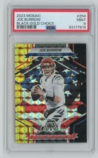 2023 Mosaic Football Choice Black Gold National Pride Joe Burrow 1/8 #254 PSA 9