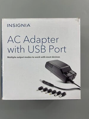 New Insignia Multi-Voltage Universal AC Adapter w/ 7 Tips & USB Port - Image 1 of 2