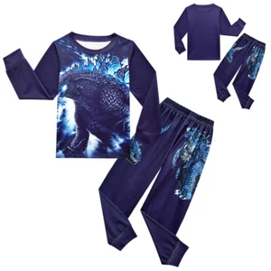 Kids Boys Girls Godzilla Long Sleeve T-shirt Pants Pyjamas Pjs Sets Nightwear - Picture 1 of 8