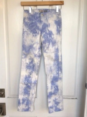 Pantalones de mezclilla Nordstrom para niñas marca J tie-dye pierna recta, talla 10 - azul claro Foto 1 de 4