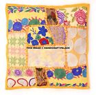 Indian Beaded Patchwork Embroidery Cotton Cushion Covers Yellow Sofa Sham Decor