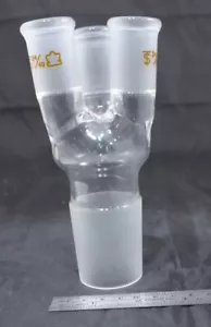KIMBLE Kontes 3-Neck Reducing Adapter, tops 24/40 outer/F, bottom 45/50 inner/M - Picture 1 of 7