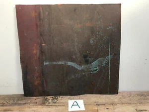 Kupferblech 18" x 19 1/2" Kupferschmiedschrott natürliche Patina Farben Grünspan (A) - Bild 1 von 8