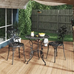 vidaXL Bistrostühle 2 Stück Aluminiumguss Schwarz - Bild 1 von 7
