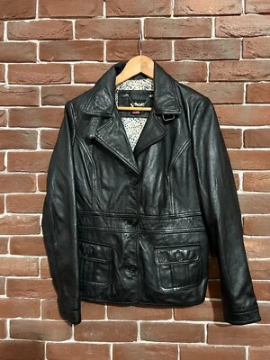 Schott Lamb Skin M Casual Leather Jacket USA Rare Rock Roll Womens - Image 1 of 4