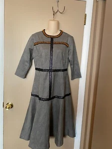 Pascarpreto DAMENKLEID WILDLEDER PERLENAUSSCHNITT GRAU GRÖSSE 34 (SMALL) NEU $ 298 - Bild 1 von 7
