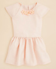 Pippa & Julie Girls' Peach Pebbled Stretch Faux Leather Dress, Size 2T