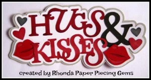 HUGS & KISSES -LIPS-TITLE scrapbook  premade paper piecing by Rhonda - Picture 1 of 1