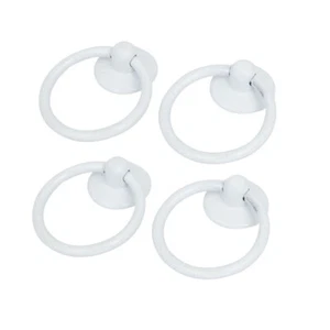 Tiradores Perillas Blanco 52X43X13mm 4Pcs Anillo Metal Puerta De Caja De Mueble - Imagen 1 de 4