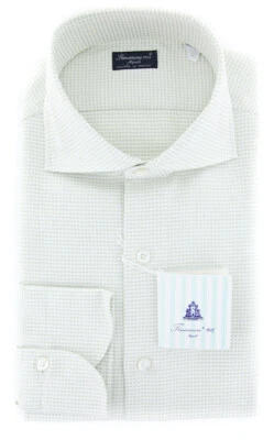 Camisa de fantasía verde claro Finamore Napoli - delgada - 15,75/40 - (2018031510) Foto 1 de 4