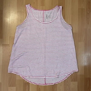Terra & Sky Tank Top Women's Size 0X 14W pink white striped casual - Picture 1 of 4