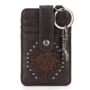 Montana West Tooled Collection Mini Key Ring Card Case - Coffee - Picture 1 of 4