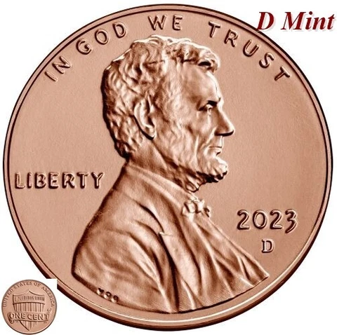 2023 D-Lincoln Shield Cent. 1 D-Cent. Unc. Rd Free Shipping Cover