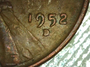 1952-D Lincoln Wheat Penny L on rim Filled-in mint mark #P10C4 - Picture 1 of 4