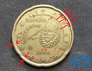 Spanien,20 Eurocent,2006 tolle sehr seltene Münzmarke Mängel Gewicht 5,74g - Bild 1 von 2