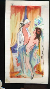M.A RACK-WILSER - innige LIEBschaft - Handsigniertes OriginalAquarel Erotisch - Picture 1 of 1