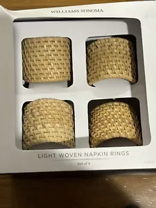 Nuovissimo. Williams Sonoma Nito Set di 8 anelli per tovaglioli intrecciati - Ratan marrone - Foto 1 di 4