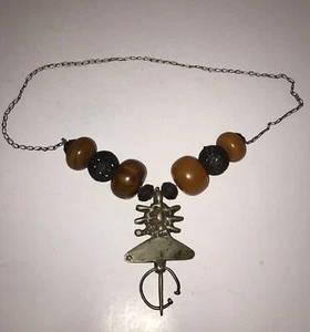 MoroccanNorth African Ethnic Tribal Fibula Berber Necklace Pendant TheaterProp - Picture 1 of 12