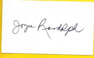 R- JOYCE RANDOLPH autographed card  with COA