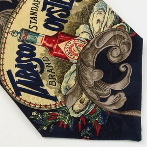 Tabasco Oysters McIlhenny Canning Black Gold Scrollwork 56"x4" Hot Sauce Rich - Picture 1 of 6