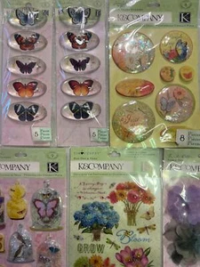 K&Company Baubles Rub-Ons Gems Snow Globe Stickers Fabric Art 6 Types - Picture 1 of 5