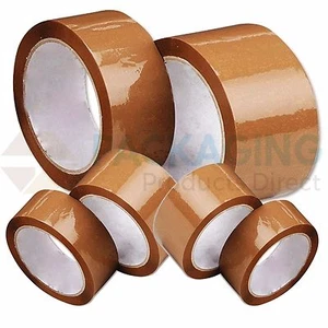 6 ROLLS OF BROWN PACKING PARCEL TAPE 48mm x 66M (2") - Bild 1 von 8