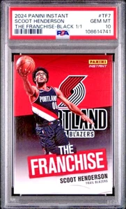 PSA 10 Scoot Henderson BLACK #1/1 2024-25 Panini Instant THE FRANCHISE #TF7 - Picture 1 of 3