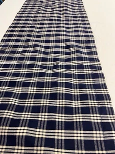 2 Navy Ivory Farmhouse Plaid Custom Curtain Valance 107X14” Rod Pocket Top Lined - Picture 1 of 6