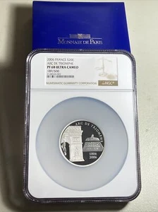 FRANCE MONNAIE DE PARIS ARC DE TRIOMPHE SILVER 5oz  2006 - NGC 68 UCameo - Picture 1 of 10