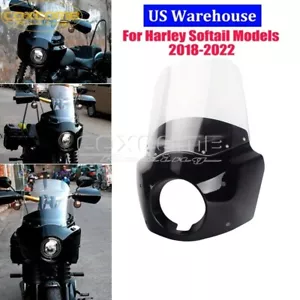 Fairing Windshield 15" Screen for Harley Softail Low Rider FXLR Street Bob FXBB - Picture 1 of 9