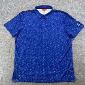 Redvanly Herren Poloshirt XL Geometrisches Muster AOP Muster Performance Blau Golf - Bild 1 von 9
