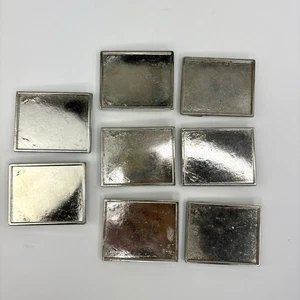 Lote De Colección Hebilla de Cinturón Metal En Blanco Plata Rectángulo Resina Arte Artesanía Borde Elevado - Imagen 1 de 5
