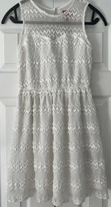 UP by Ultra Pink Lined White Lace Sleeveless Dress Junior XS NEW WITH TAGS - Picture 1 of 12