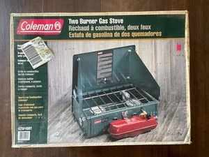 Estufa de gas de dos quemadores Coleman 425F499T vintage con caja SIN USAR - Imagen 1 de 5