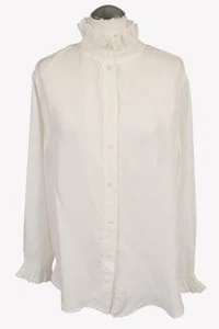 Sandro Damen Oberteil Gr. 40 (3) Weiß Geknöpftes Hemd  Bluse Blouse Langarm - Bild 1 von 5