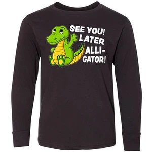 Inktastic See You Later Alligator Youth Long Sleeve T-Shirt Children Bye Green - Picture 1 of 4