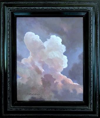 Framed Oil painting CLOUD Blue SKY Blue Masoud Yasami  20" x 24" - Image 1 of 4