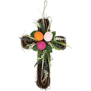 Decoración de pared Northlight Twig Cross con huevos de Pascua - 13,25" - Imagen 1 de 6