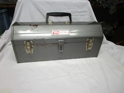 Vintage Sears Craftsman Tombstone Hip Roof Tool Box Red Tray 20"x7x8 - Image 1 of 4