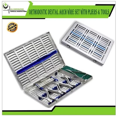 New Orthodontic 11 Pcs Dental Instruments Kit Arch Wire Set with Pliers & Tools - Image 1 of 3