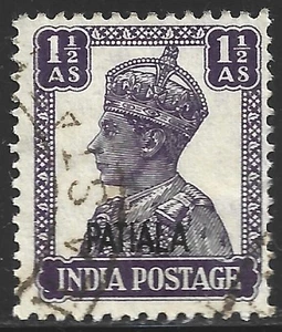 Indien-Patiala, Scott #107, Überdruck 1 1/2a King George VI Ausgabe, gebraucht - Bild 1 von 1