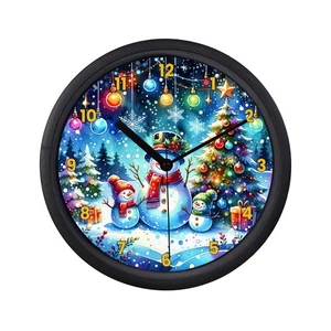 Snowman Christmas Holiday Wall Clock, Holiday Winter Decor, Unique Festive Gift - Picture 1 of 3