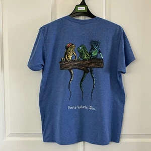 Puerto Vallarta Mex Men's Shirt Adult XL Blue 3 Lizard Beach Casual Outdoor - Picture 1 of 6