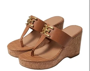 Sandalias Sam Edelman Yardlie Cuoio Marrón Tacón de Cuña Correa de Cuero Sin Cordones Talla 10 - Imagen 1 de 9